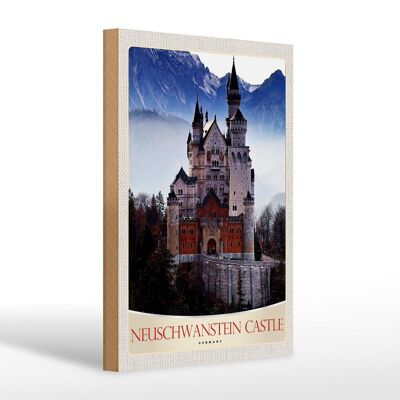 Cartel de madera viaje 20x30cm Castillo de Neuschwanstein Alemania