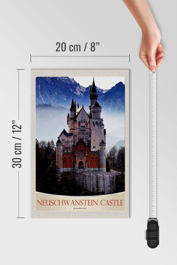Panneau en bois voyage 20x30cm Château de Neuschwanstein Allemagne 4