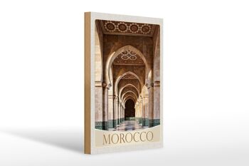 Panneau en bois voyage 20x30cm Maroc Afrique Médina Mosquée Couloir 1