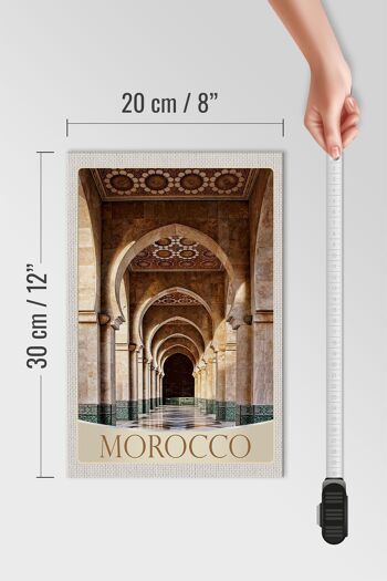 Panneau en bois voyage 20x30cm Maroc Afrique Médina Mosquée Couloir 4