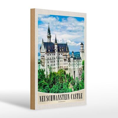 Holzschild Reise 20x30cm Neuschwanstein Schloss Architektur