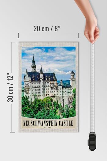 Panneau en bois voyage 20x30cm Architecture du château de Neuschwanstein 4
