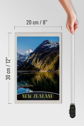Panneau en bois voyage 20x30cm Nouvelle-Zélande mer montagnes nature vacances 4
