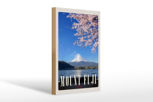 Holzschild Reise 20x30cm Mont Fuji Japan Asien Meer Natur