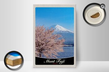 Panneau en bois voyage 20x30cm Mont Fuji Japon Asie montagnes arbre 2