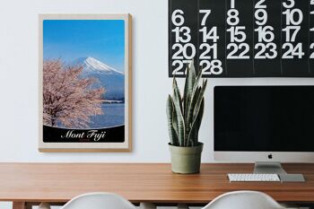 Panneau en bois voyage 20x30cm Mont Fuji Japon Asie montagnes arbre 3