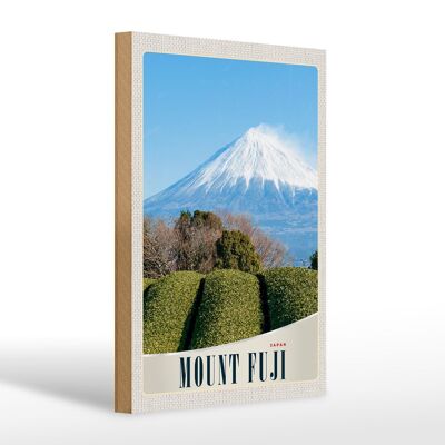 Cartel de madera viaje 20x30cm Mont Fuji Japón Asia Montañas Naturaleza
