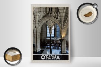 Panneau en bois voyage 20x30cm sculpture intérieure d'église d'Ottawa Canada 2