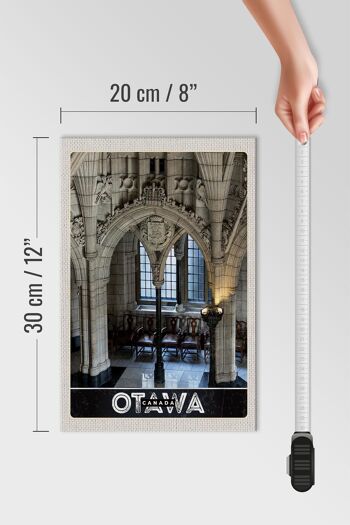 Panneau en bois voyage 20x30cm sculpture intérieure d'église d'Ottawa Canada 4