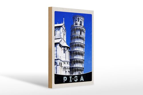 Holzschild Reise 20x30cm Pisa Italien Schiefer Turm von Pisa