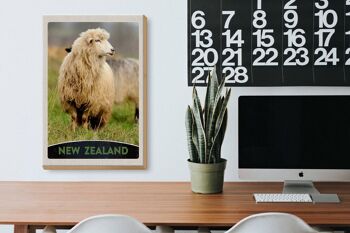 Panneau en bois voyage 20x30cm Nouvelle-Zélande Europe mouton prairie nature 3