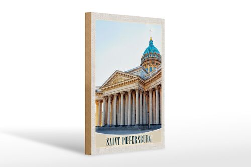 Holzschild Reise 20x30cm Saint Petersburg Russland Kirche