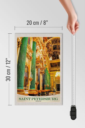 Panneau en bois voyage 20x30cm, église de saint-pétersbourg, colonnes de jade 4
