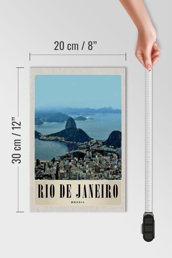 Panneau en bois voyage 20x30cm Rio de Janeiro Brésil ville 4