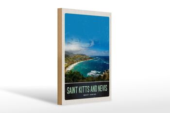 Panneau en bois voyage 20x30cm Saint Kitts et Nevis vacances Amérique 1