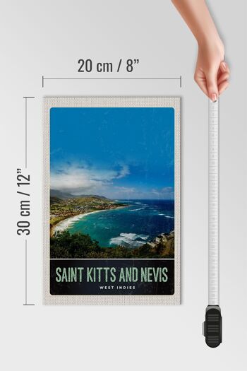 Panneau en bois voyage 20x30cm Saint Kitts et Nevis vacances Amérique 4