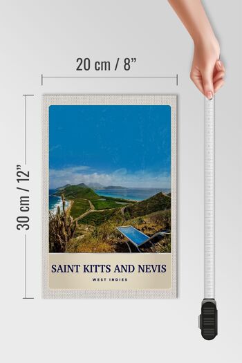 Panneau en bois voyage 20x30cm Saint Kitts et Nevis Amérique île 4