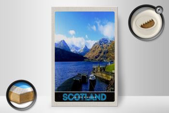 Panneau en bois voyage 20x30cm, panneau de lac des montagnes de l'île d'Écosse 2