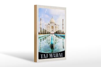 Panneau en bois voyage 20x30cm Taj Mahal Inde mosquée cadeau 1