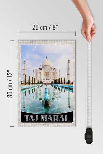 Panneau en bois voyage 20x30cm Taj Mahal Inde mosquée cadeau 4