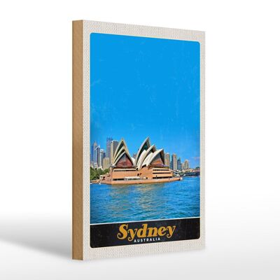 Cartello in legno da viaggio 20x30 cm Sydney Australia Opera House Vacation