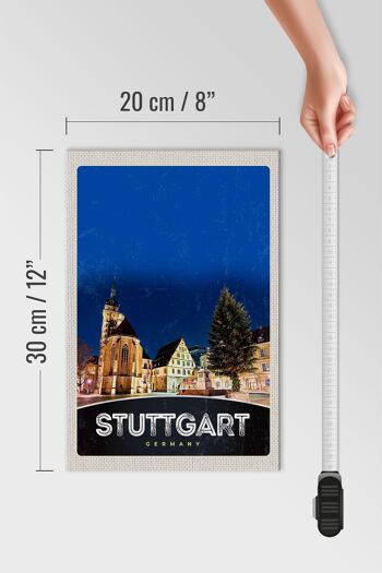 Panneau en bois voyage 20x30cm Architecture de la vieille ville de Stuttgart 4