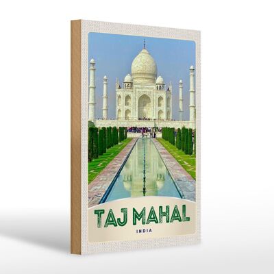 Cartello in legno da viaggio 20x30 cm Taj Mahal Agra Moschea Islam Musulmani