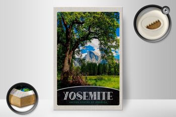 Panneau en bois voyage 20x30cm Yosemite America nature arbres 2