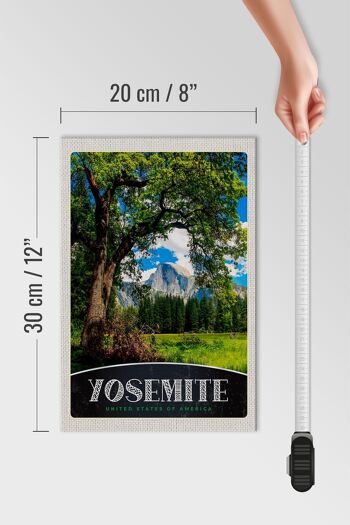 Panneau en bois voyage 20x30cm Yosemite America nature arbres 4