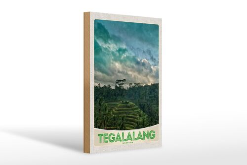 Holzschild Reise 20x30cm Tegalalang Indonesien Asien Tropen