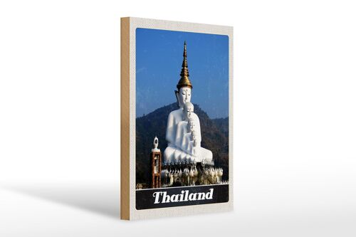 Holzschild Reise 20x30cm Thailand Natur Wald Tempel Gott