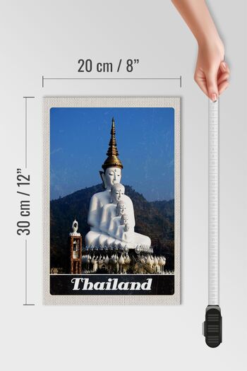 Panneau en bois voyage 20x30cm Thaïlande nature forêt temple dieu 4