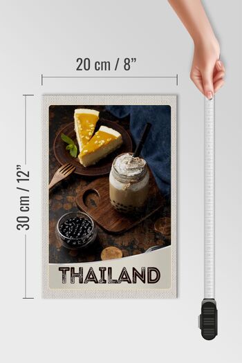 Panneau en bois voyage 20x30cm Thaïlande vacances nourriture gâteau boisson 4