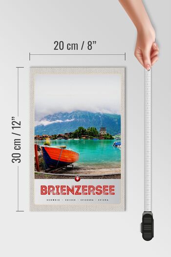 Panneau en bois voyage 20x30cm Lac de Brienz Suisse construction de bateaux 4