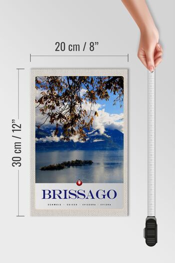 Panneau en bois voyage 20x30cm Brissago Suisse nature forêt vacances 4