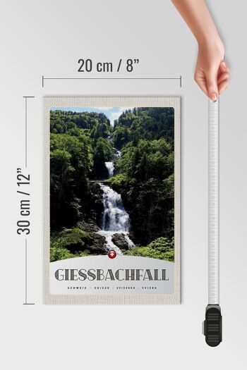 Panneau en bois voyage 20x30cm Montagnes de la cascade de Giessbachfall 4