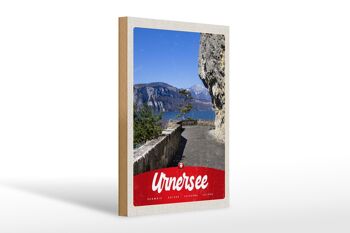Panneau en bois voyage 20x30cm Lac d'Urner Suisse Europe vacances 1