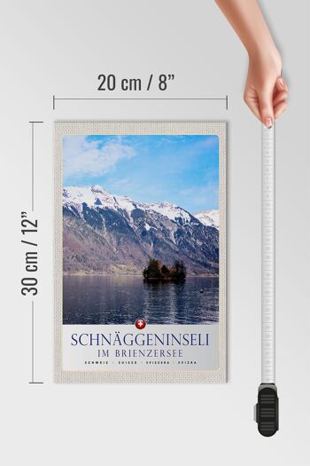 Panneau en bois Voyage 20x30cm Schnäggeninsel à Brienzeresee Suisse 4
