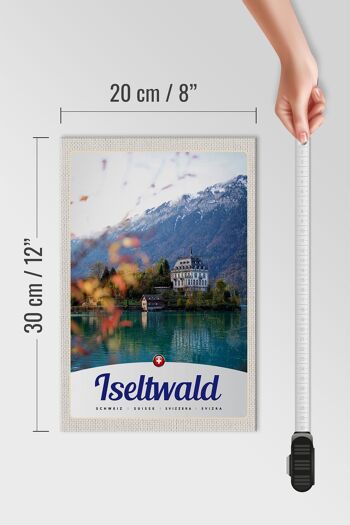 Panneau en bois voyage 20x30cm Iseltwald Suisse Europe Lac Nature 4