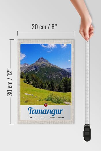 Panneau en bois voyage 20x30cm Tamangur Suisse montagnes forêt nature 4