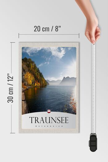 Panneau en bois voyage 20x30cm Traunsee Autriche lac nature vacances 4