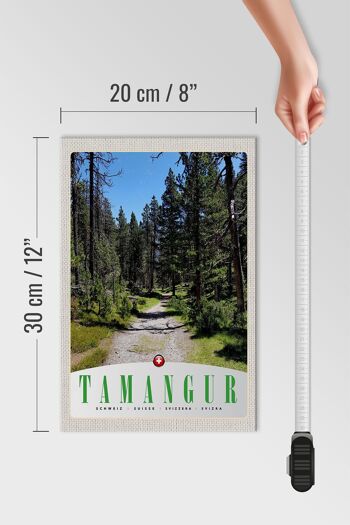 Panneau en bois voyage 20x30cm Tamangur Suisse nature arbres forestiers 4