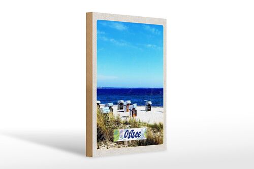 Holzschild Reise 20x30cm Ostsee Ebbe und Flut