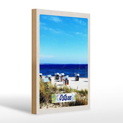 Holzschild Reise 20x30cm Ostsee Ebbe und Flut