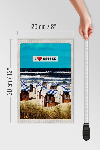 Panneau en bois voyage 20x30cm paniers de plage de la mer Baltique mer plage nature 4