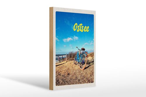 Holzschild Reise 20x30cm Ostsee Fahrradtour Strand Fahrrad