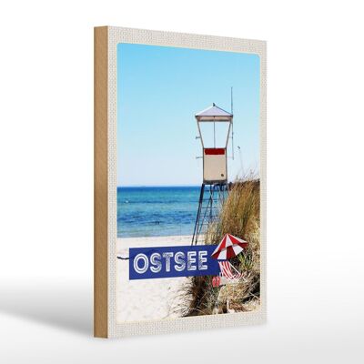 Holzschild Reise 20x30cm Ostsee Strand Deutschland Meer