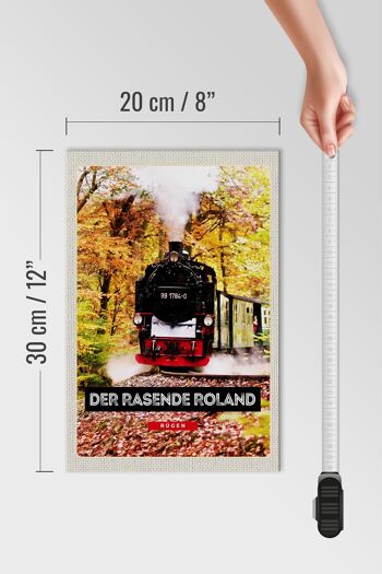 Panneau en bois voyage 20x30cm Rügen la locomotive Roland de course 4