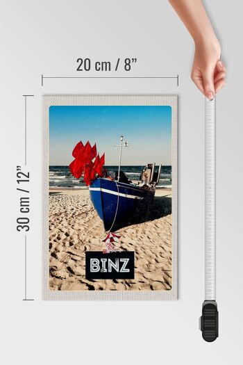 Panneau en bois voyage 20x30cm plage de Binz Allemagne vacances à la mer 4