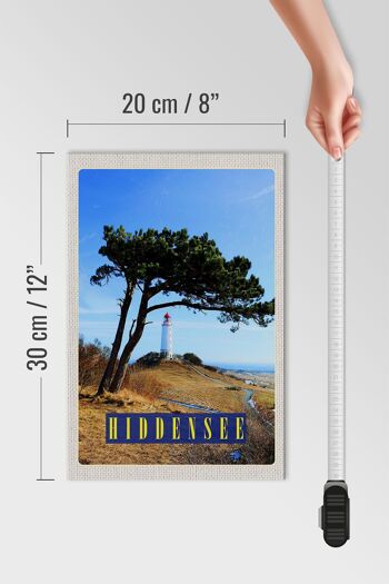 Panneau en bois voyage 20x30cm Hiddensee phare arbre saule 4